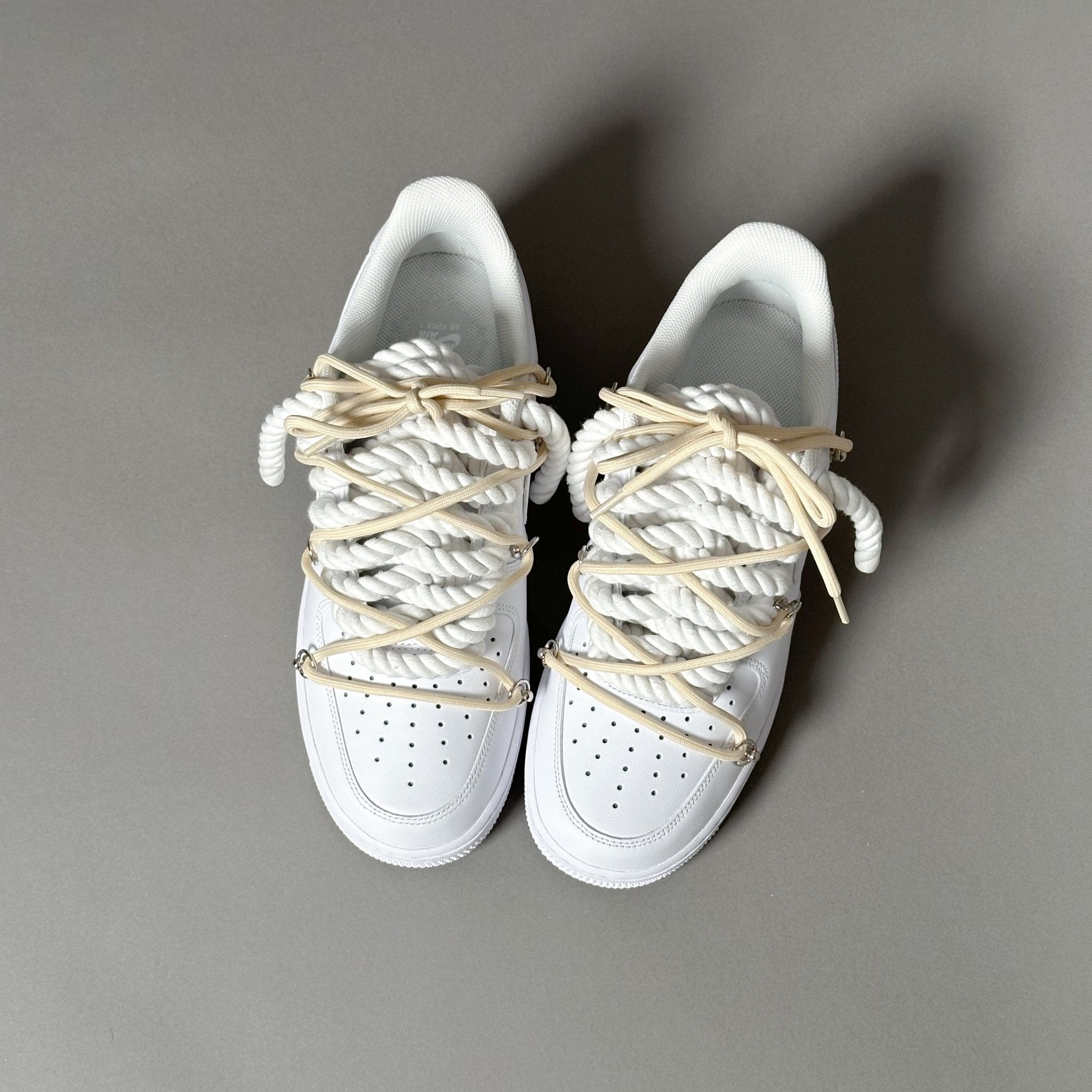 Nike Air Force 1 “Rope Laces White” Triple Cream V1 - EV8 Style