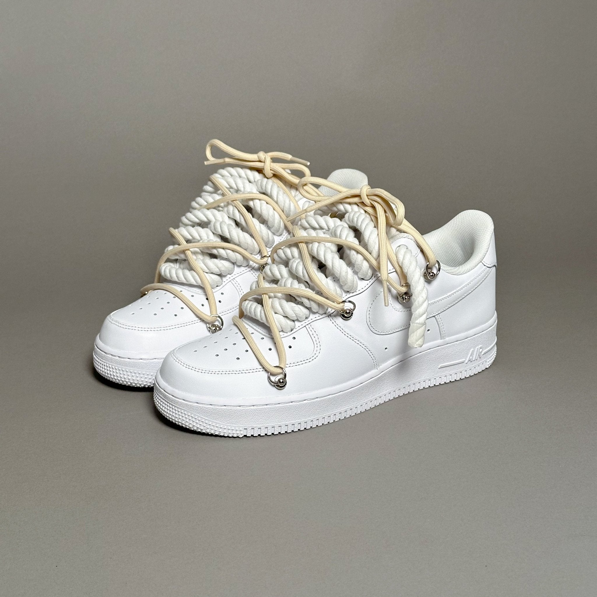 Nike Air Force 1 “Rope Laces White” Triple Cream V1 - EV8 Style