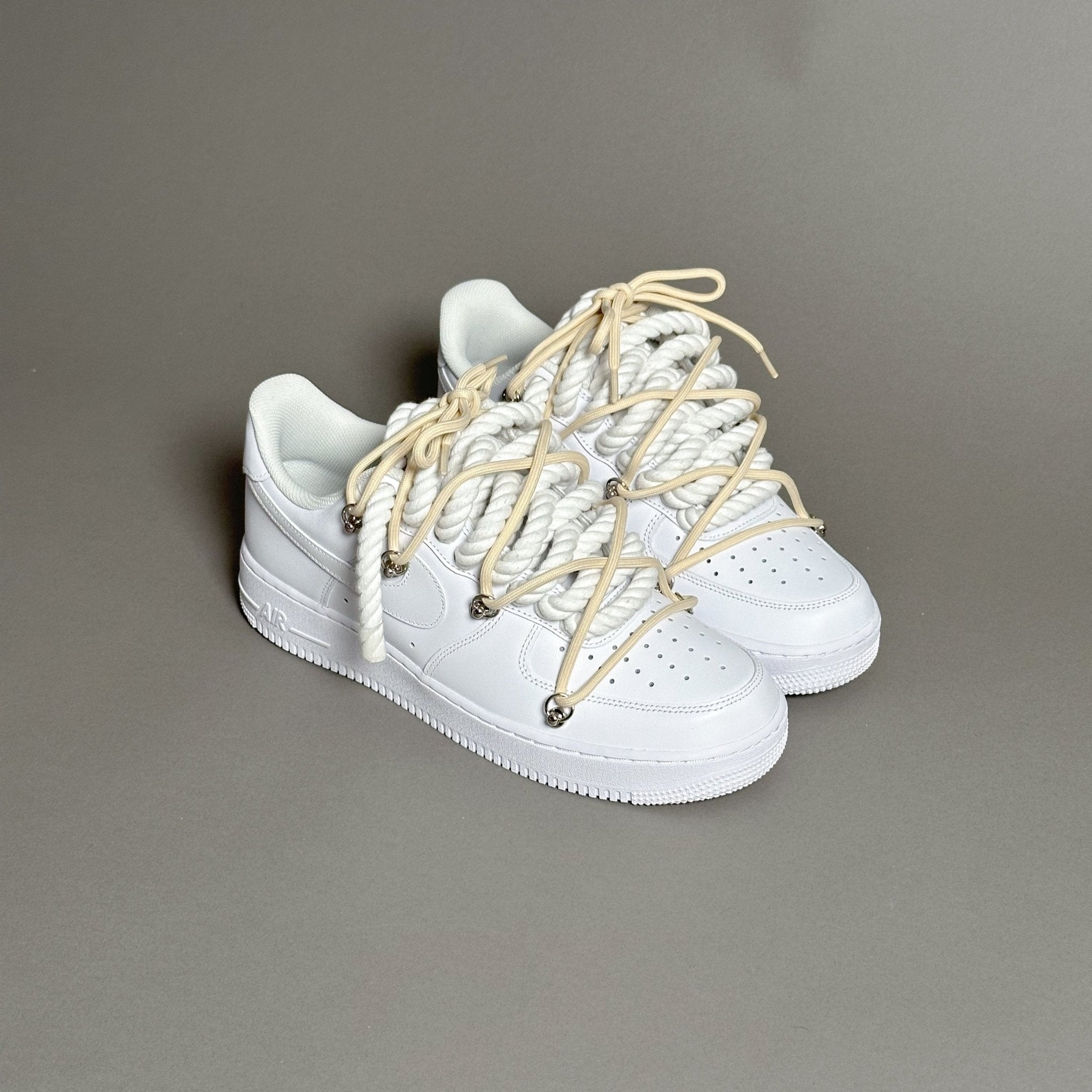 Nike Air Force 1 “Rope Laces White” Triple Cream V1 - EV8 Style