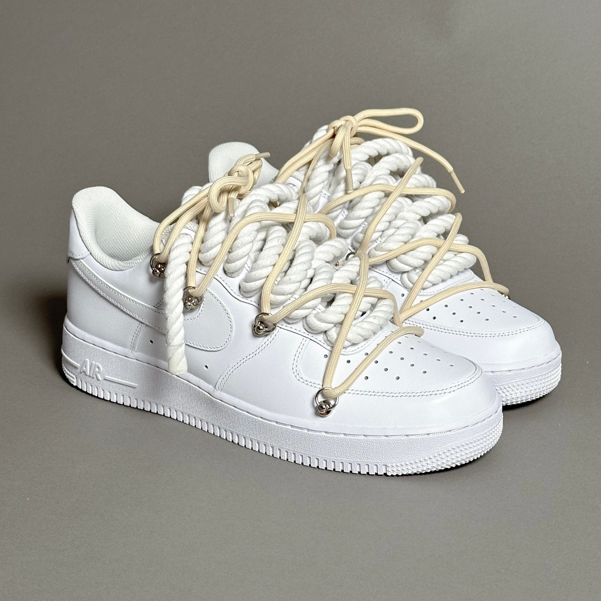 Nike Air Force 1 “Rope Laces White” Triple Cream V1 - EV8 Style