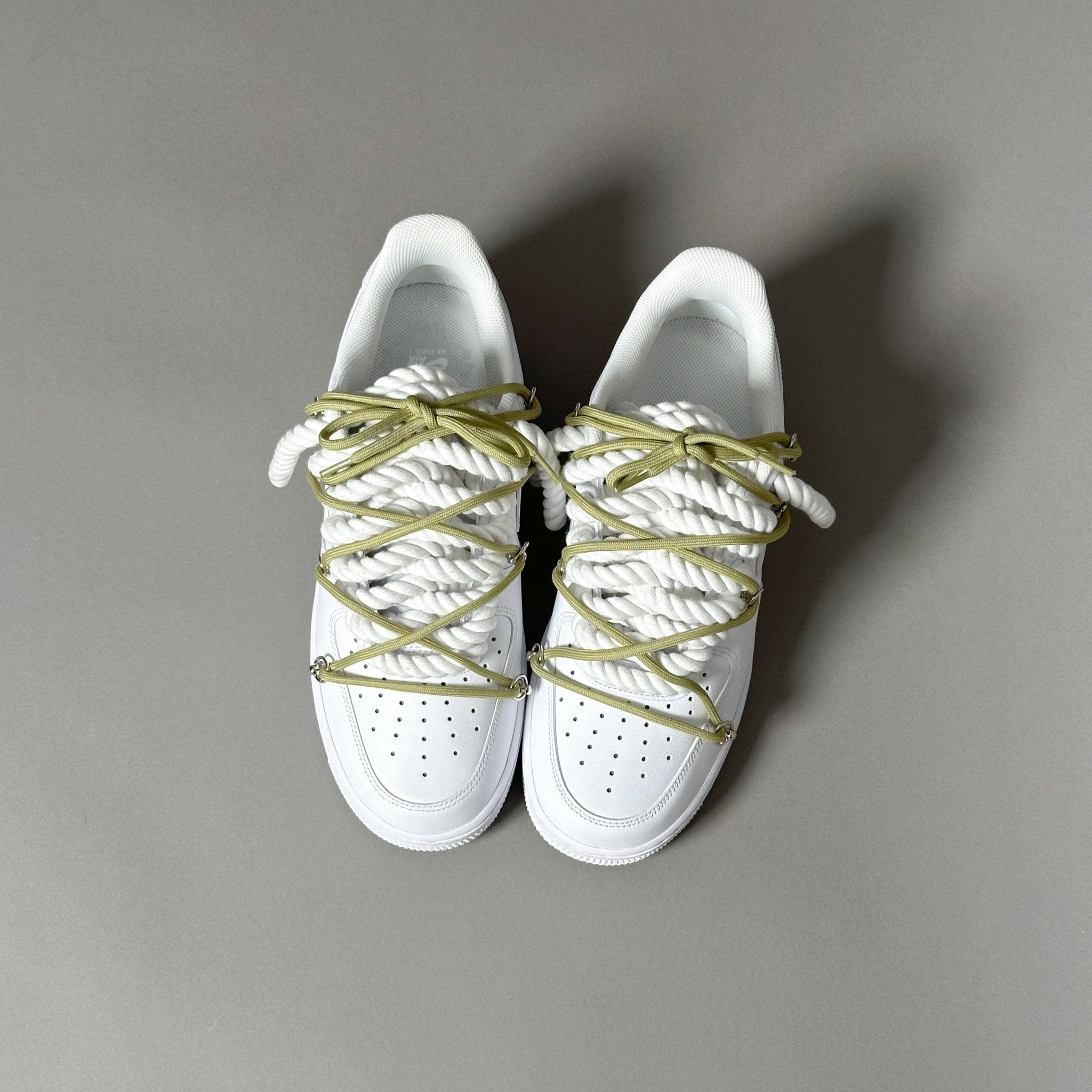 Nike Air Force 1 “Rope Laces White” Triple Olive V1 - EV8 Style