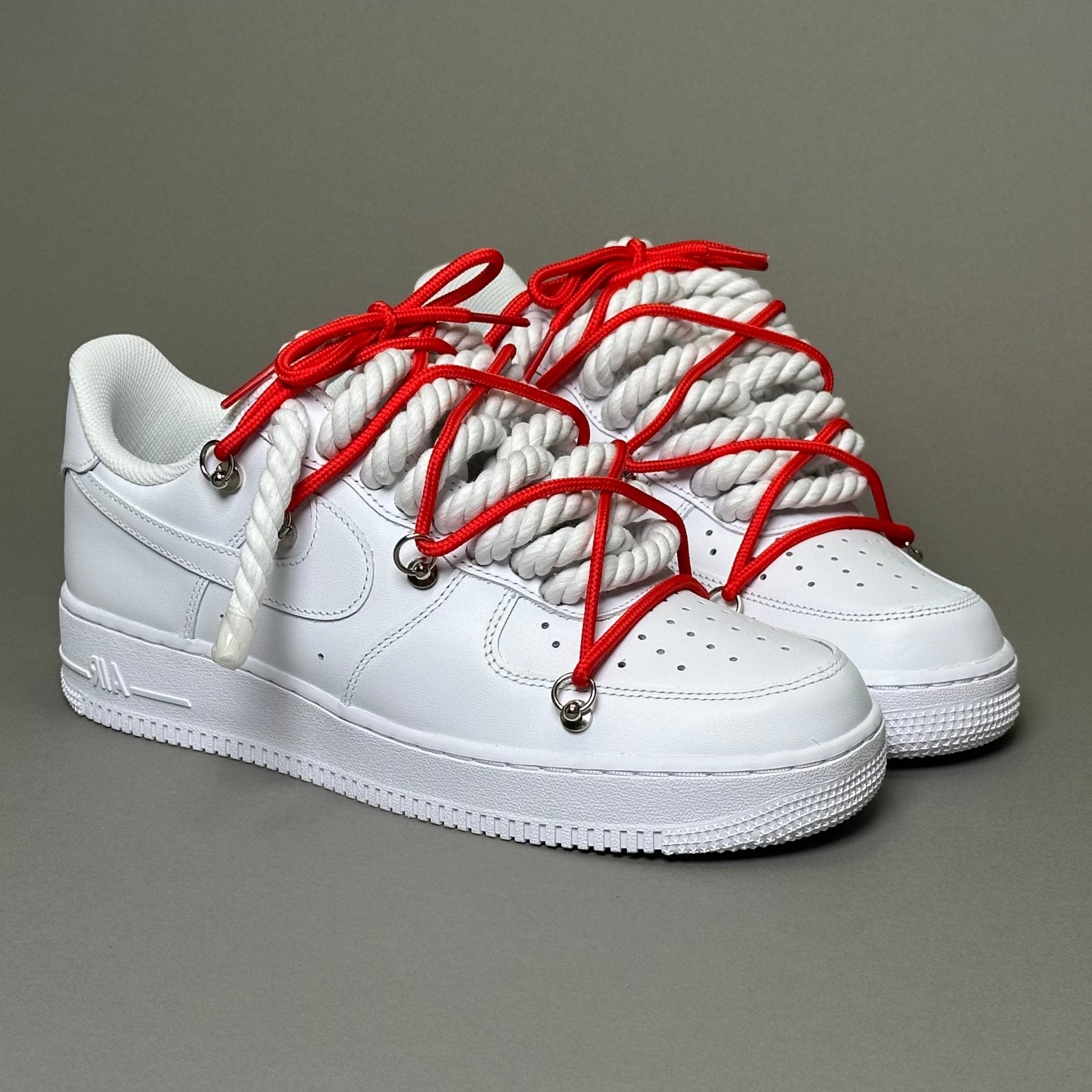 Nike Air Force 1 “Rope Laces White" Triple Red - EV8 Style