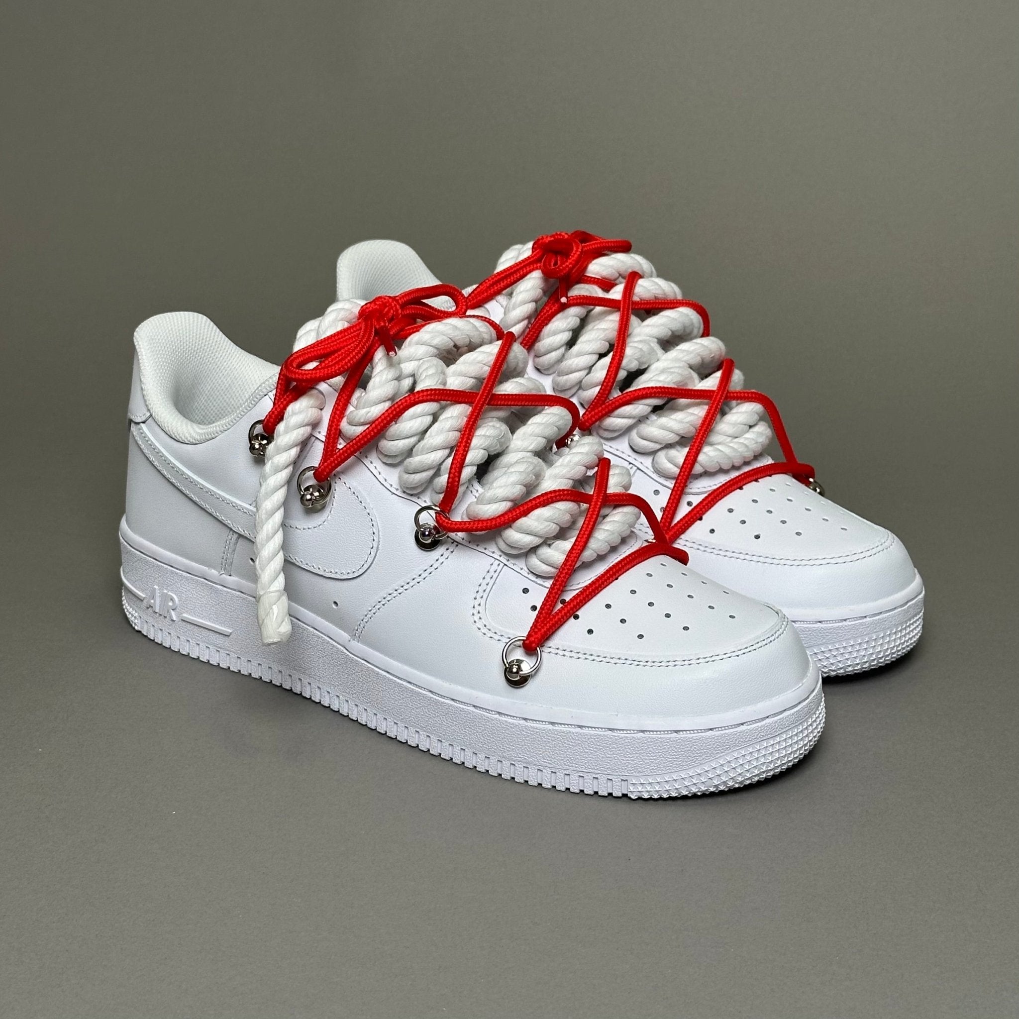 Nike Air Force 1 “Rope Laces White" Triple Red - EV8 Style