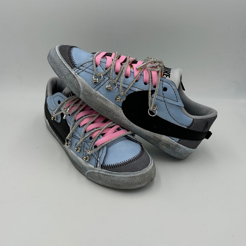 Nike Blazer Low '77 Jumbo Charcoal Grey Pink “Over Laces Swarovski” - EV8 Style