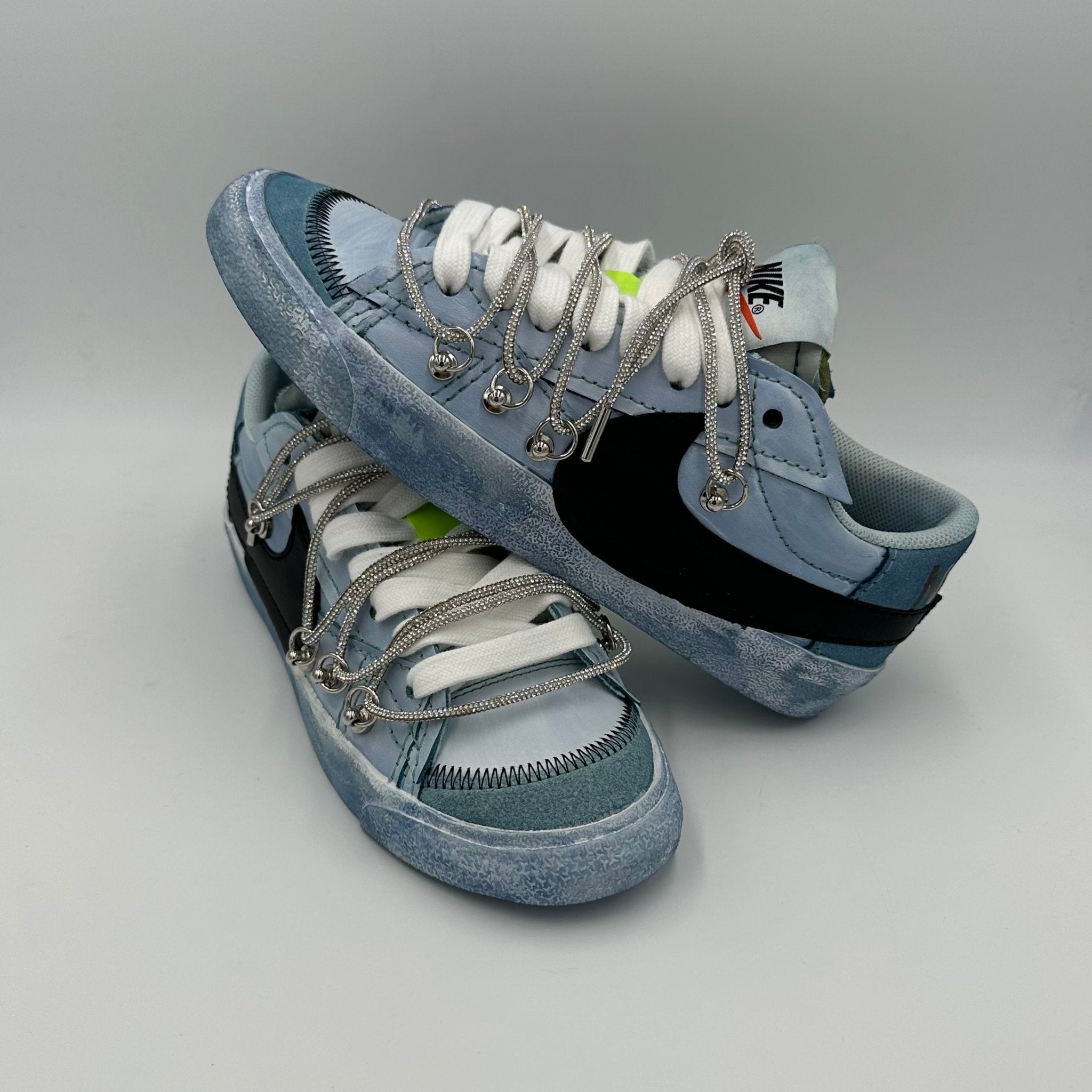 Nike Blazer Low '77 Jumbo Evening Blue White “Over Laces Swarovski” - EV8 Style