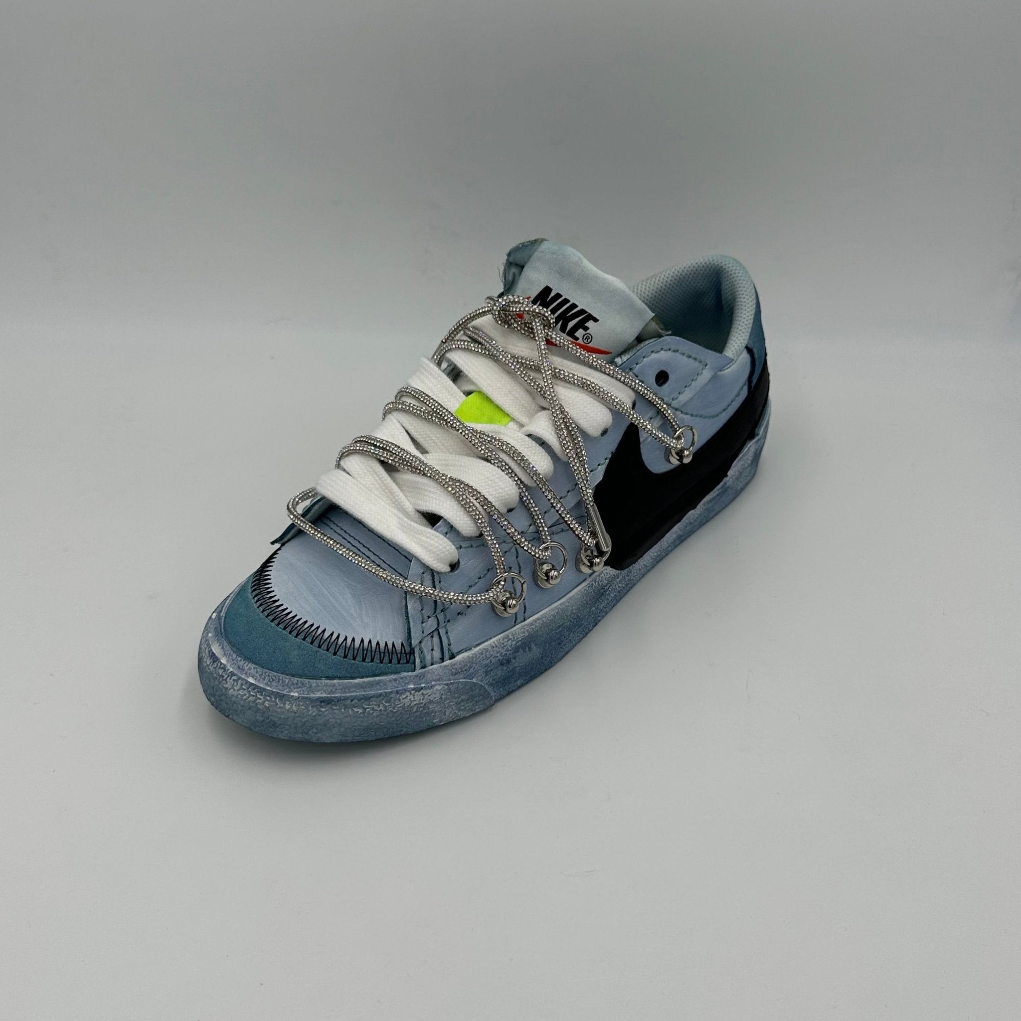 Nike Blazer Low '77 Jumbo Evening Blue White “Over Laces Swarovski” - EV8 Style