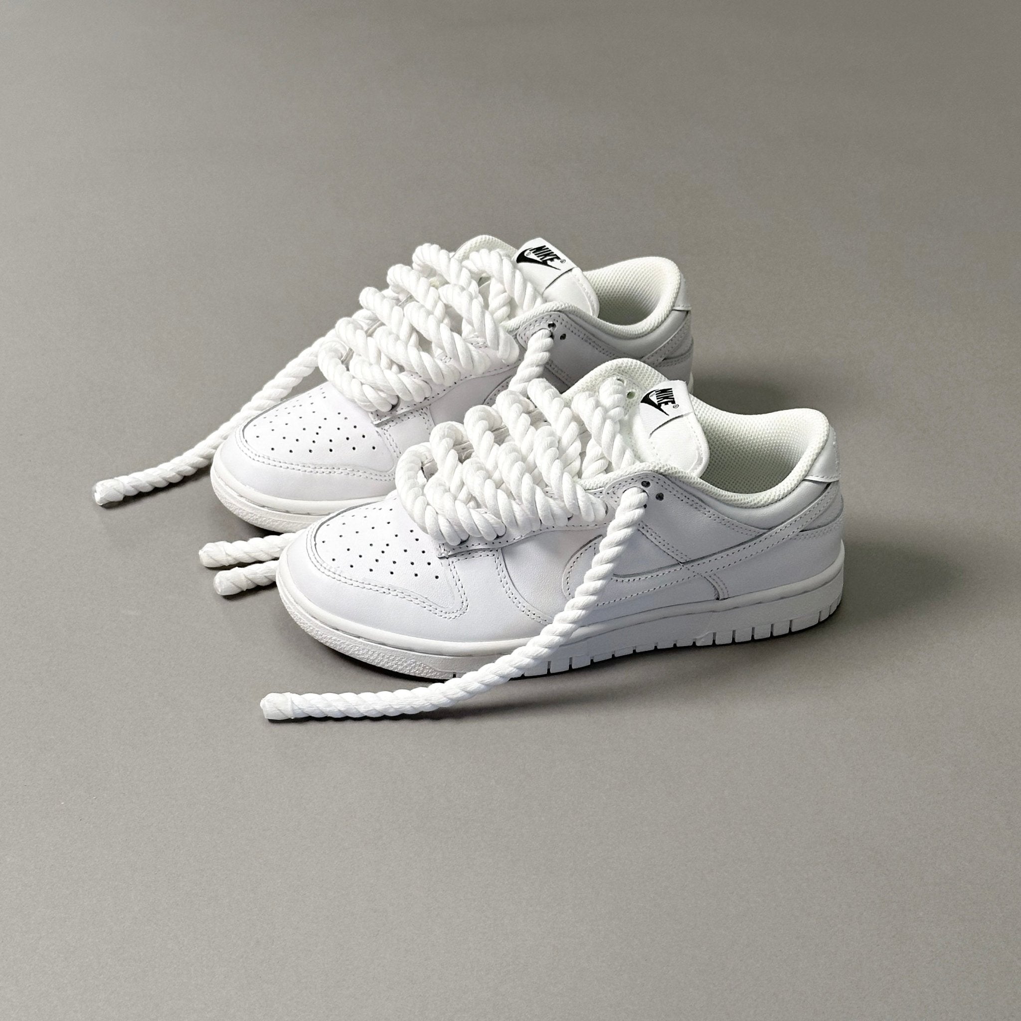 Nike Dunk Low "Rope Laces" Total White - EV8 Style