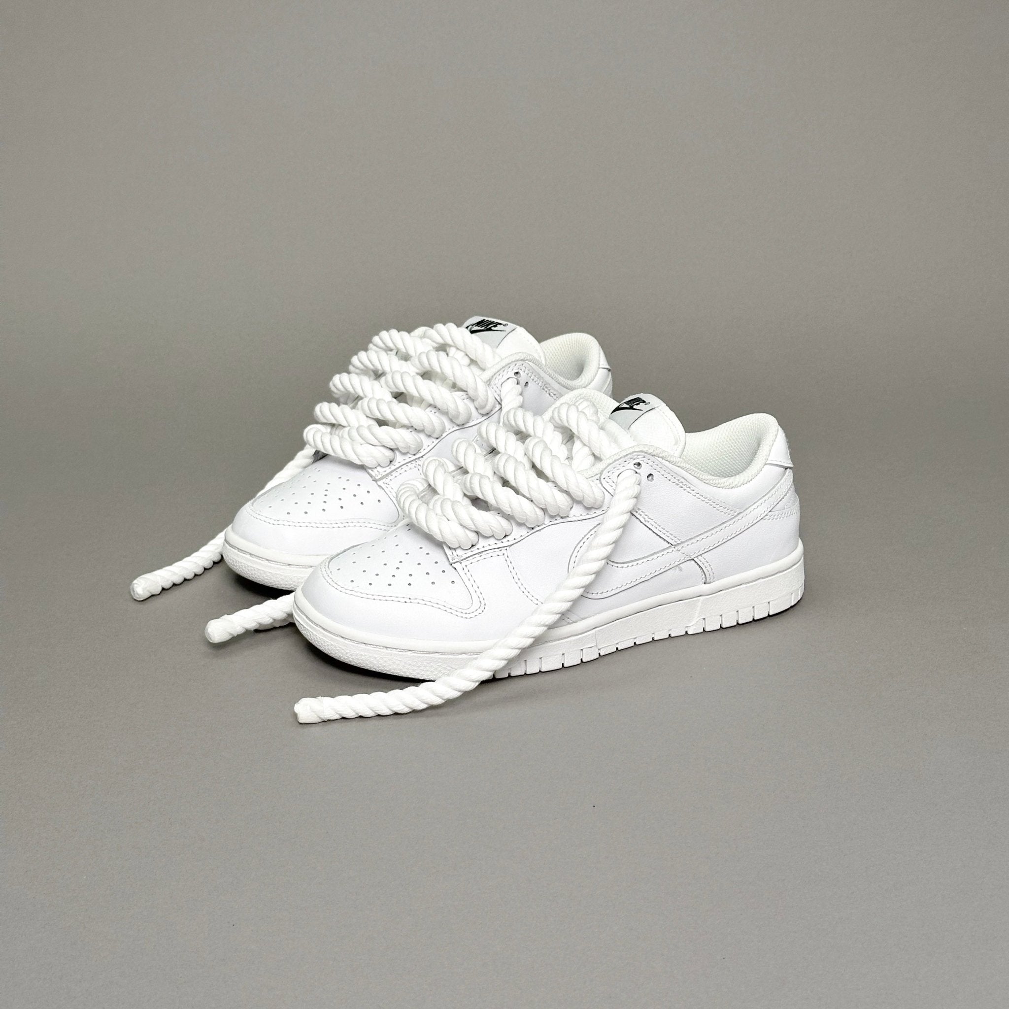 Nike Dunk Low "Rope Laces" Total White - EV8 Style