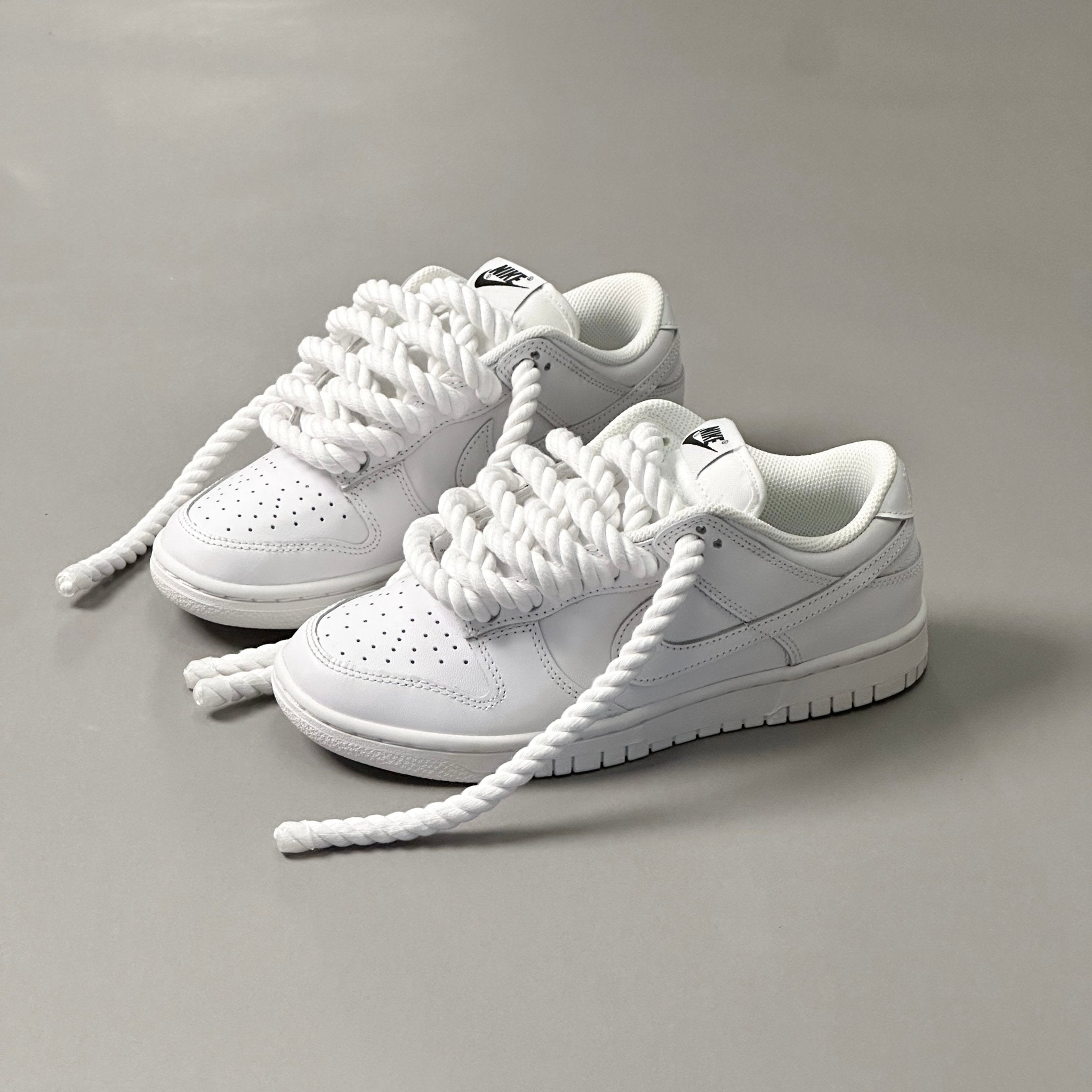 Nike Dunk Low "Rope Laces" Total White - EV8 Style