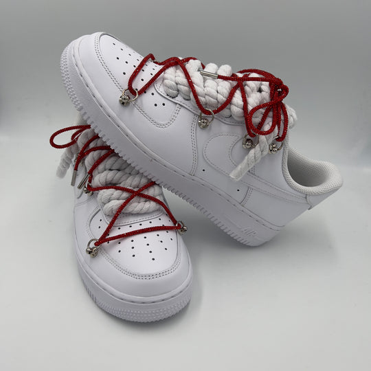 Nike Air Force 1 “Rope Laces” Triple Swarovski Red - EV8 Style