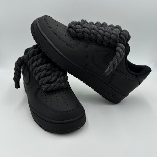 Nike Air Force 1 Matt Black “Rope Laces Antracite”