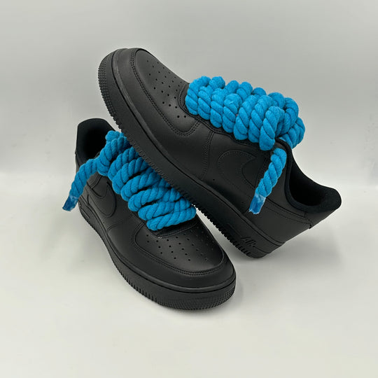 Nike Air Force 1  Black “Rope Laces Cobalt”
