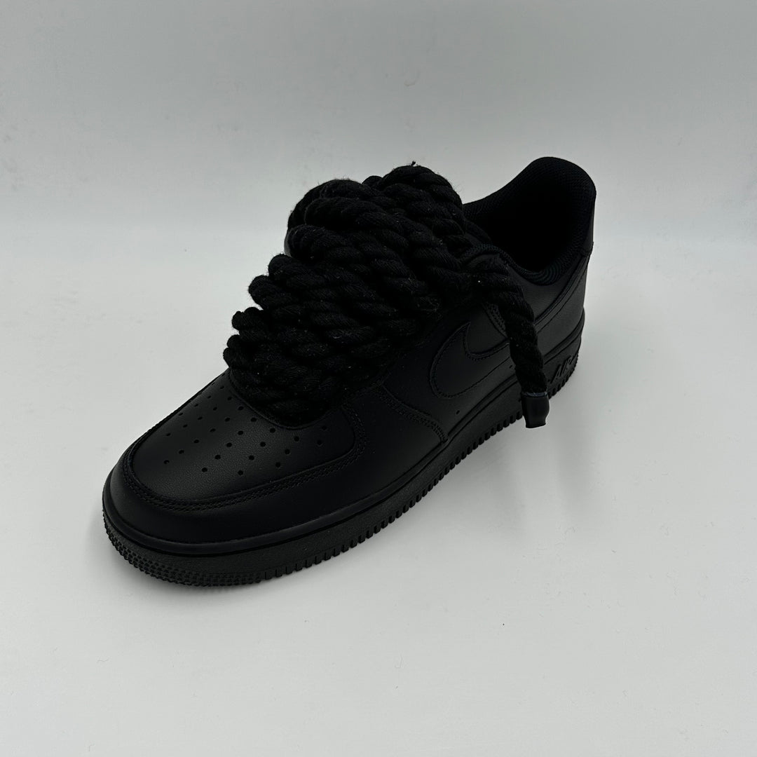 Black air cheap force 1 laces