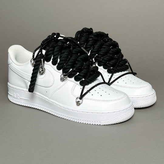 Nike Air Force 1 “Rope Laces Black” Triple Swarovski Black - EV8 Style