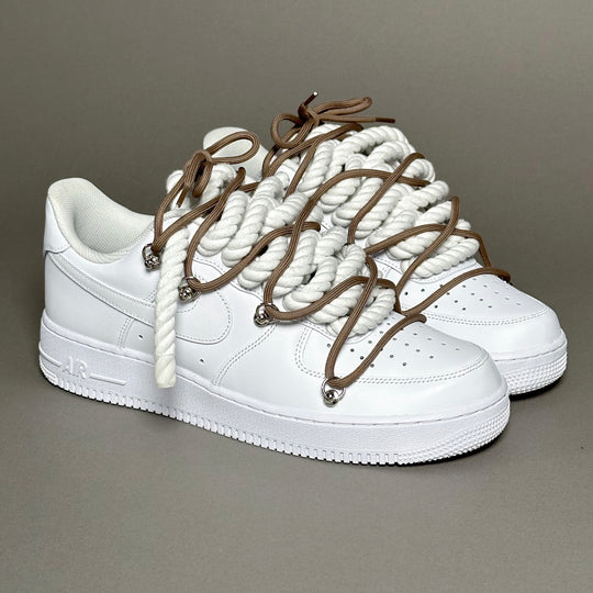 Nike Air Force 1 “Rope Laces White” Triple Brown V1