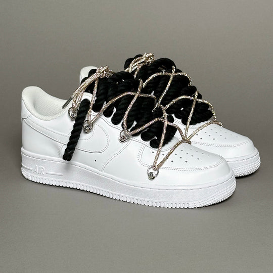 Nike Air Force 1 “Rope Laces Black” Triple Swarovski Gold