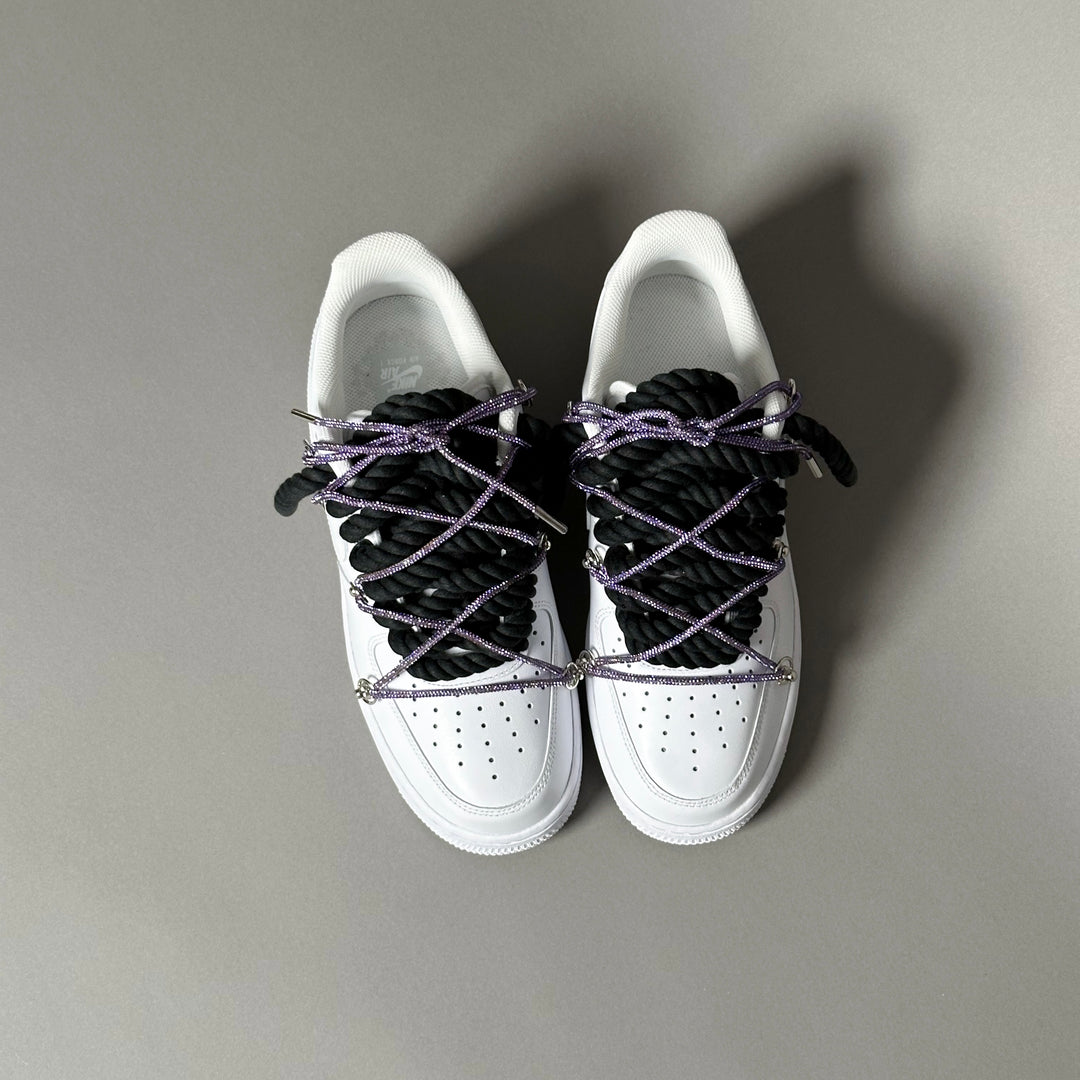 Nike Air Force 1 "Rope Laces Black" Triple Swarovski Purple