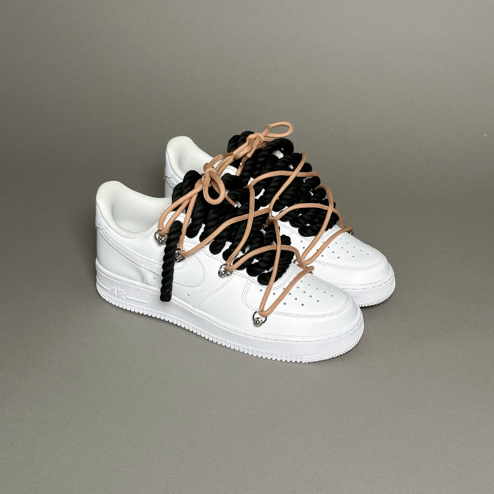 Nike Air Force 1 White “Rope Laces Black” Triple Camel V1