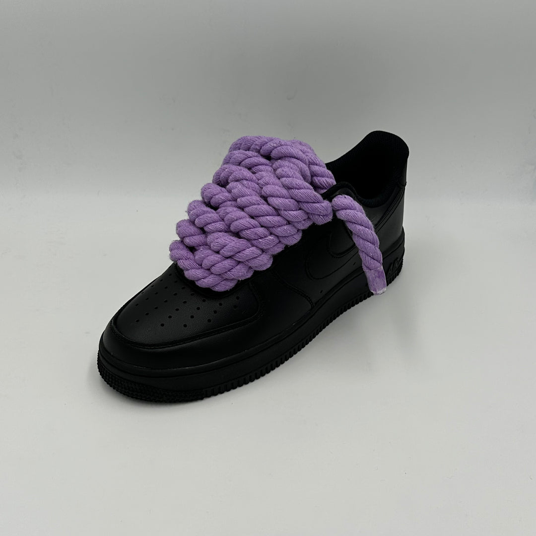 Nike Air Force 1  Black “Rope Laces Purple”