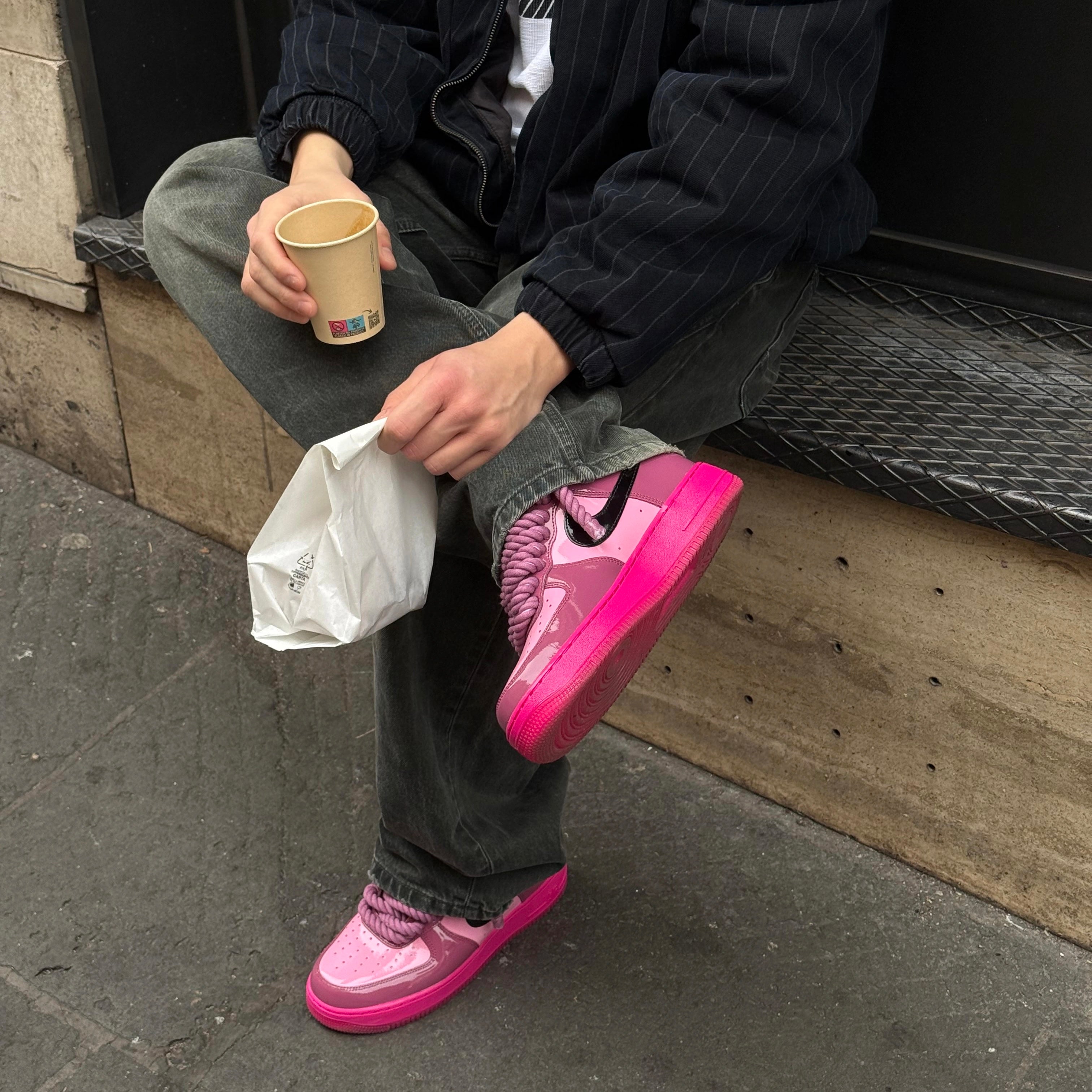 Nike Air Force 1 Patent Fuchsia "Rope Laces" V1