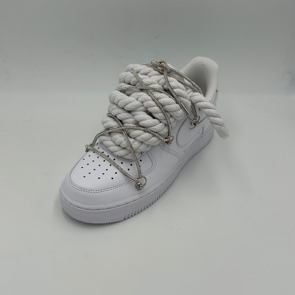 Nike Air Force 1 „Rope Laces“ Triple White Swarovski