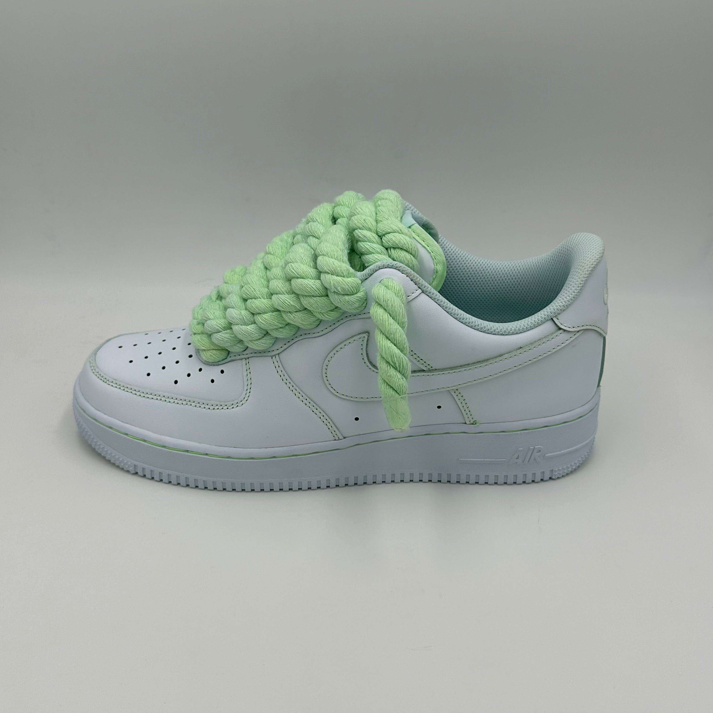 Nike Air Force 1 Rope Laces Total Neon Vert EV8 Style