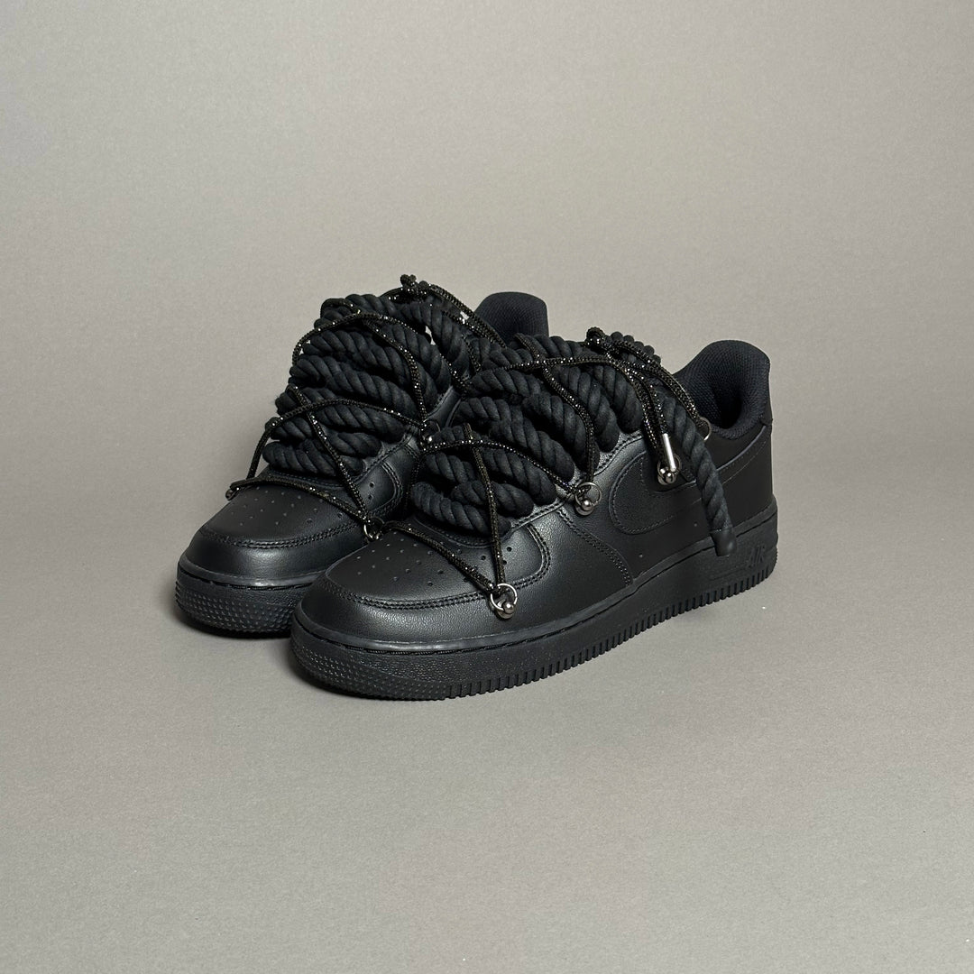 Nike Air Force 1 “Rope Laces Black" Triple Swarovski Black