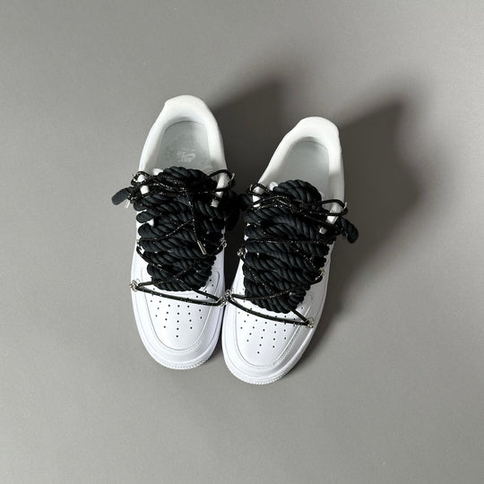 Nike Air Force 1 “Rope Laces Black” Triple Swarovski Black - EV8 Style