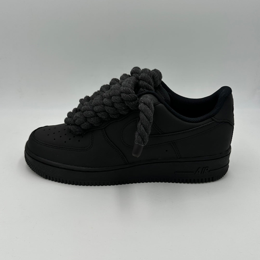 Nike Air Force 1 Matt Black “Rope Laces Antracite”