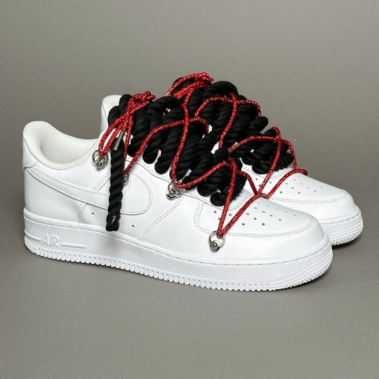 Nike Air Force 1 “Rope Laces Black” Triple Swarovski Red