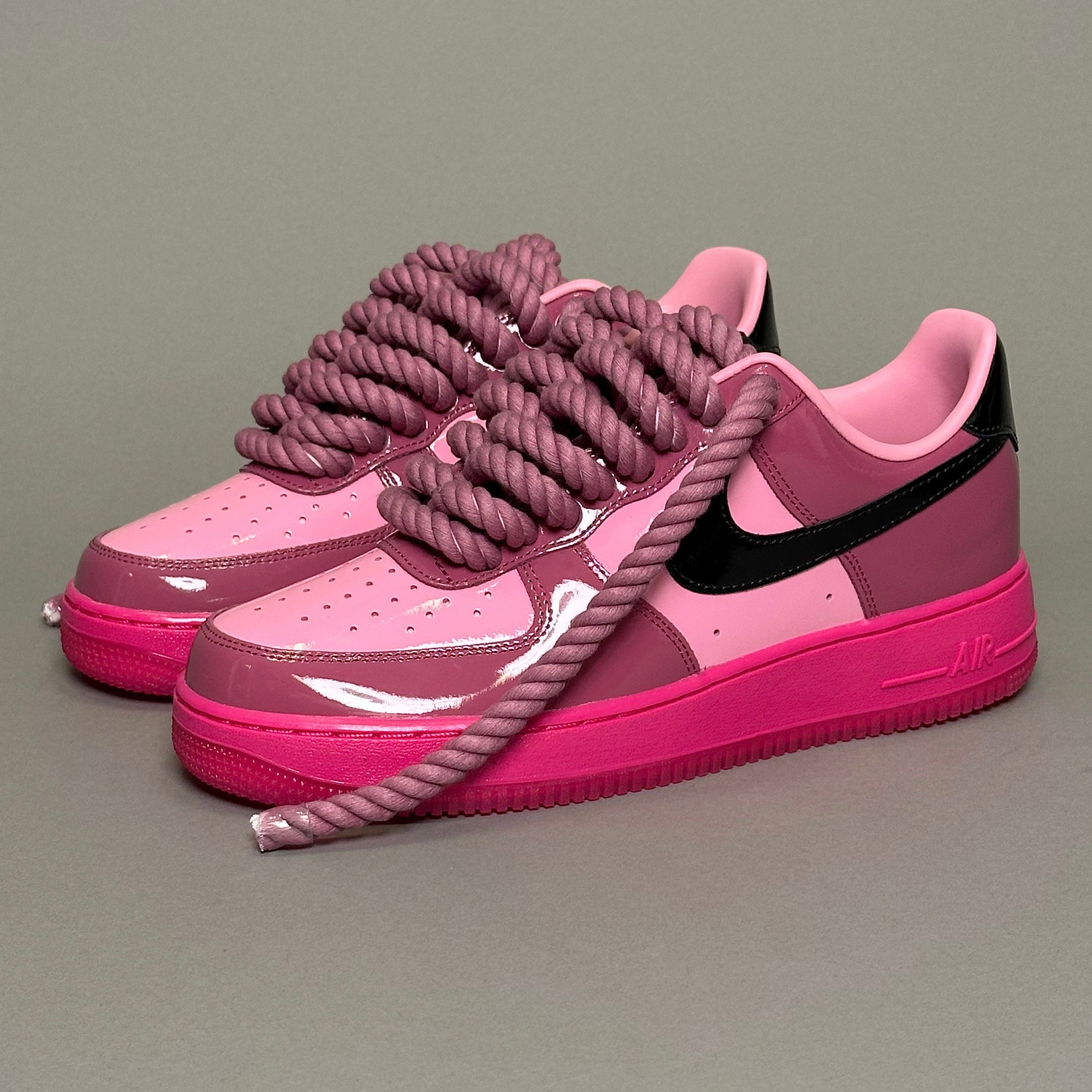 Nike Air Force 1 Patent Fucsia "Rope Laces" V2