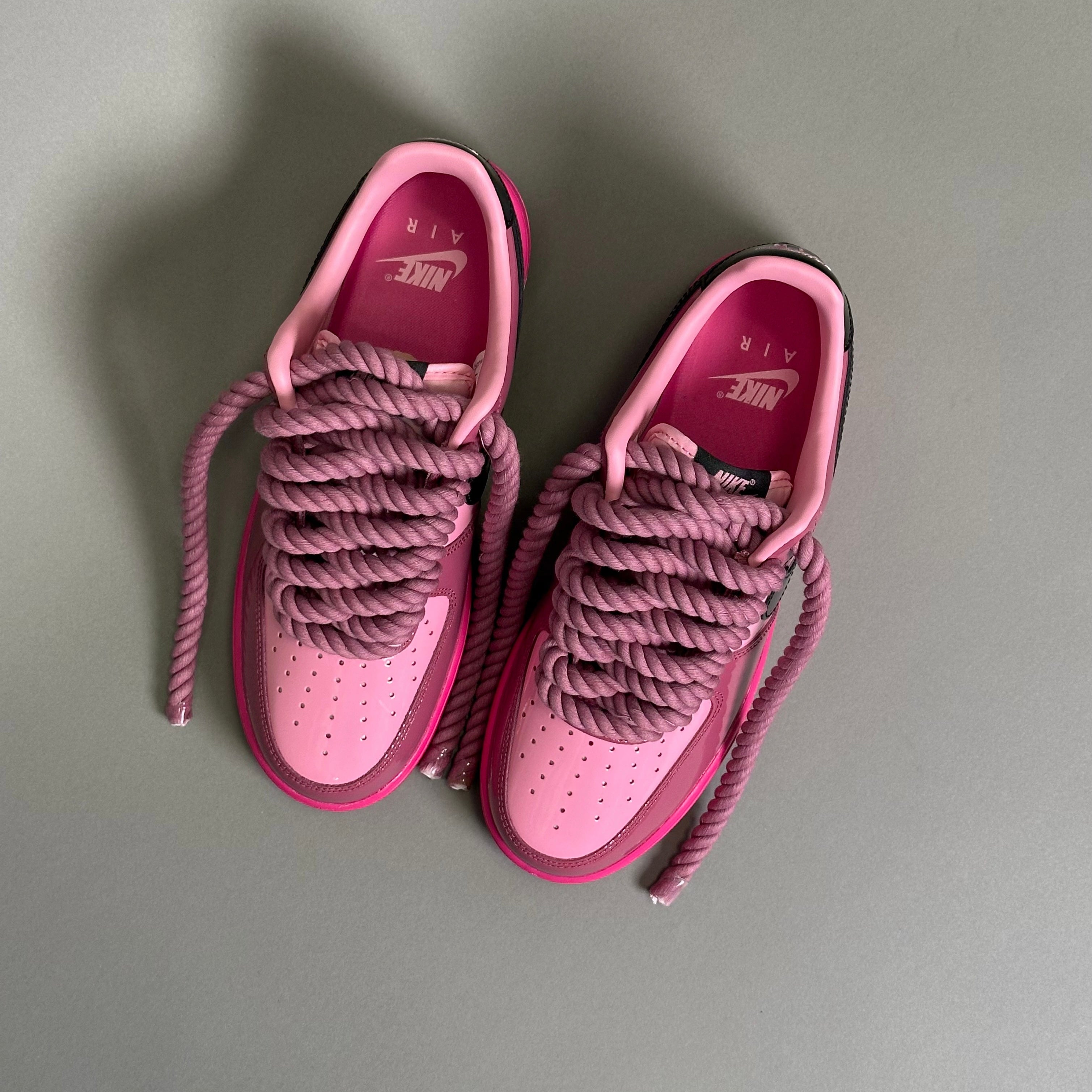 Nike Air Force 1 Patent Fucsia "Rope Laces" V2