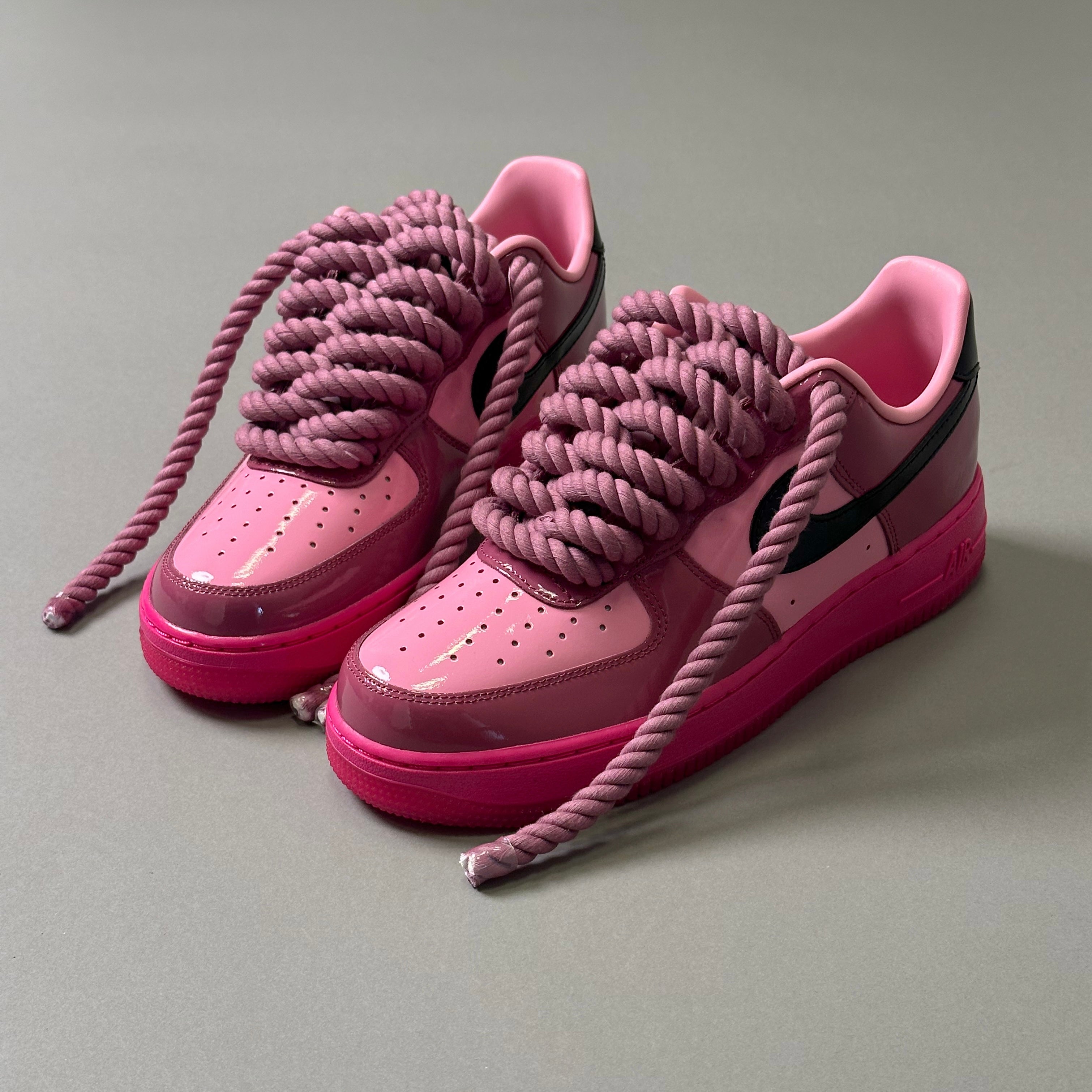 Nike Air Force 1 Patent Fucsia "Rope Laces" V2
