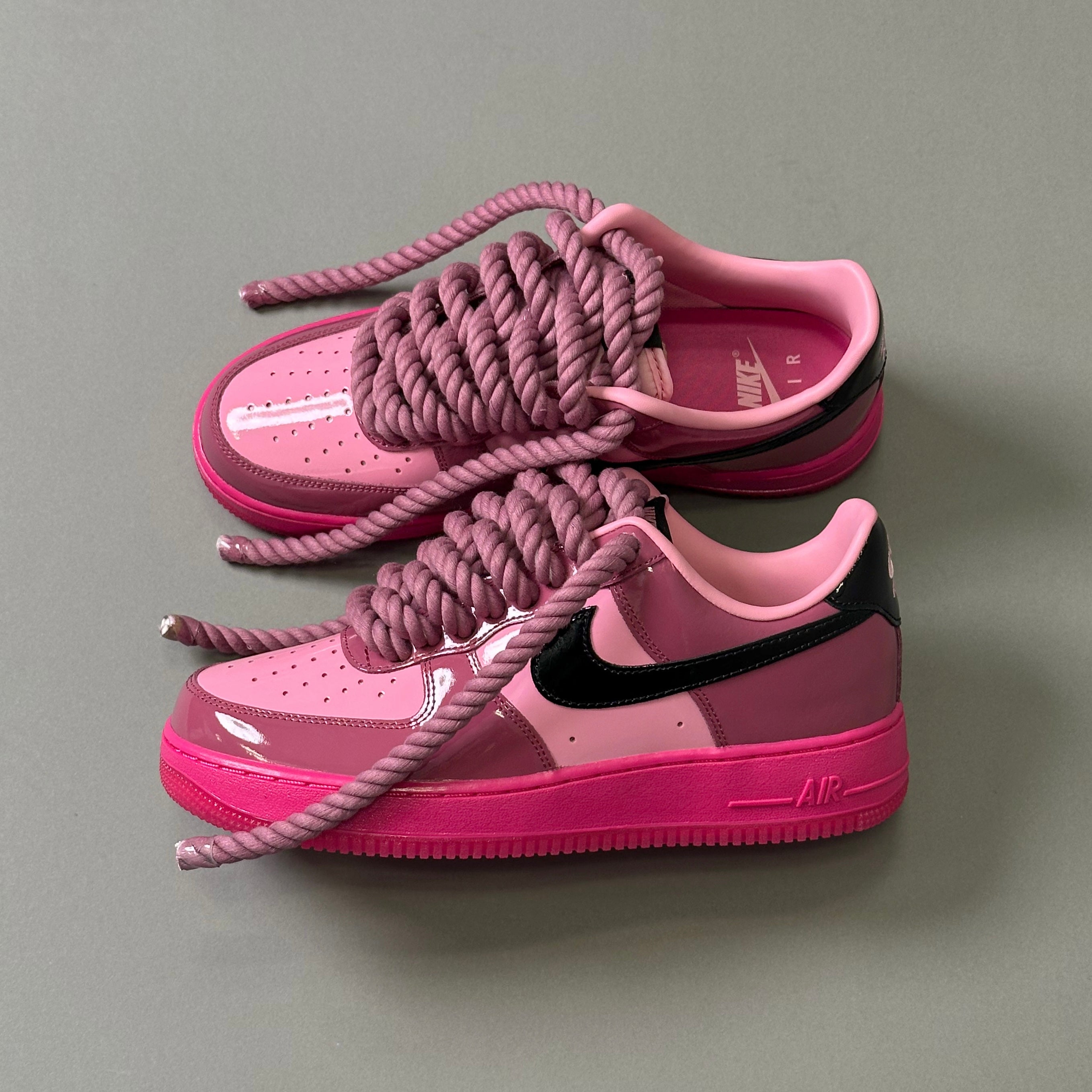 Nike Air Force 1 Patent Fucsia "Rope Laces" V2