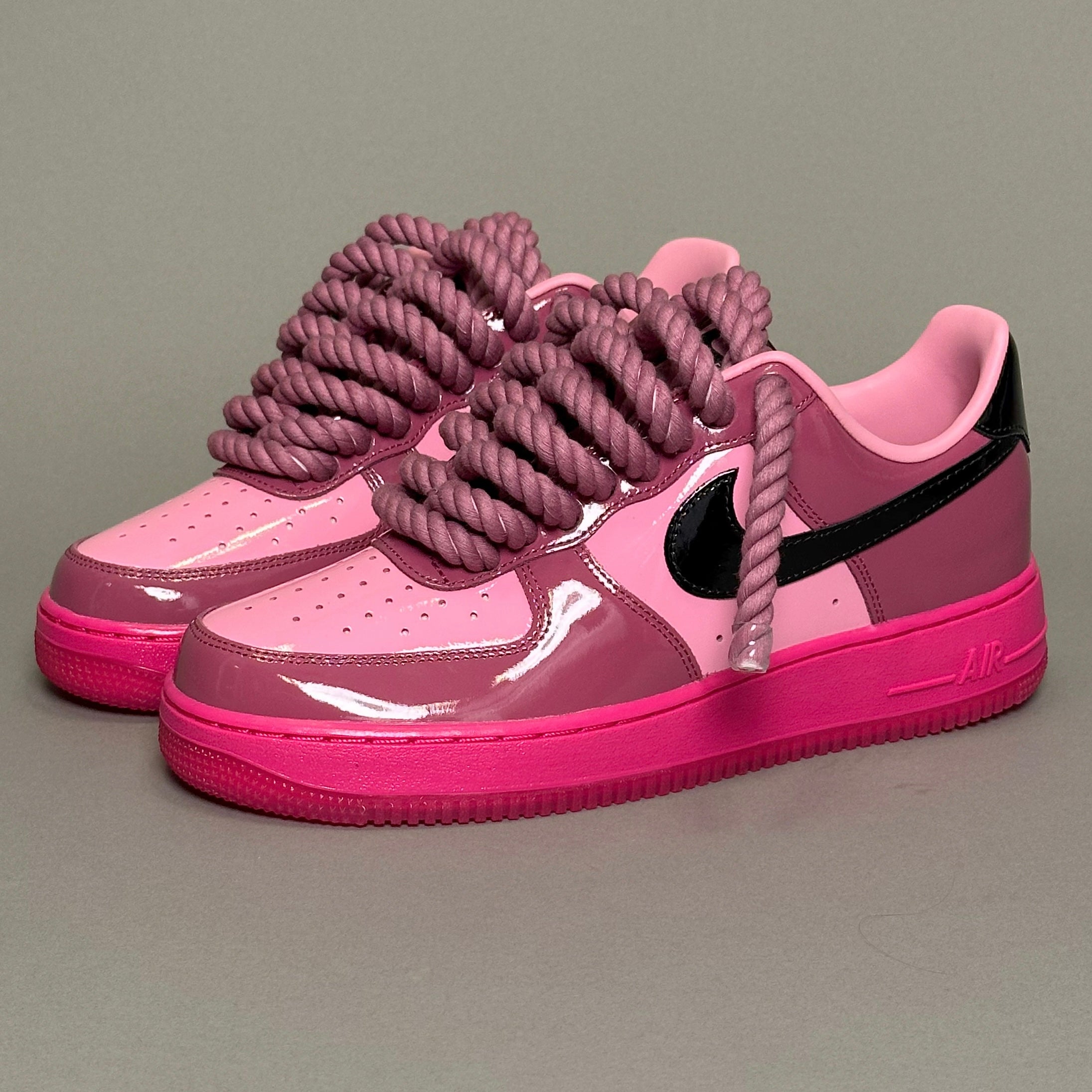 Nike Air Force 1 Patent Fucsia "Rope Laces" V1