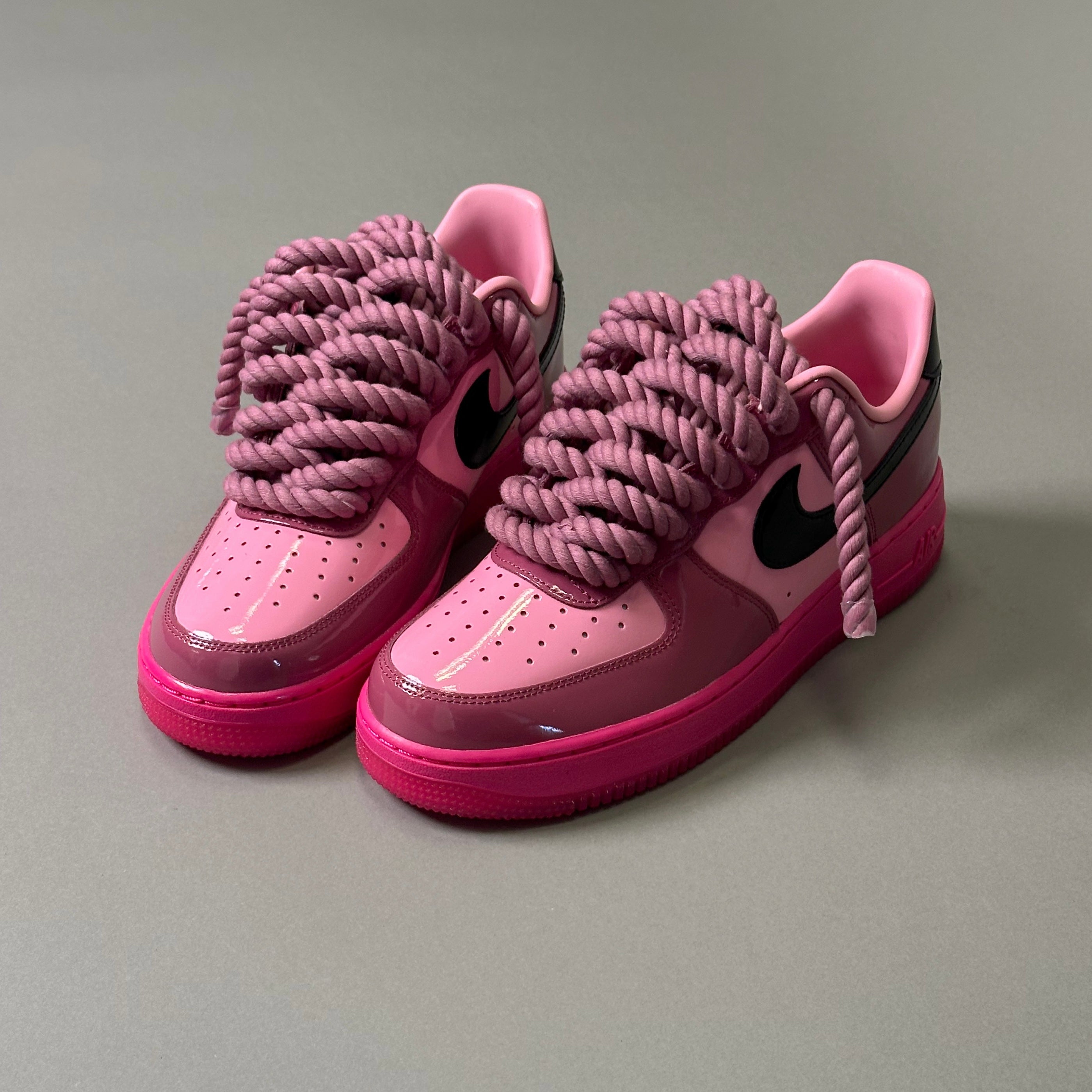 Nike Air Force 1 Patent Fucsia "Rope Laces" V1