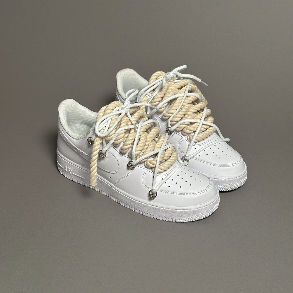 Nike Air Force 1 « Rope Laces Cream » Triple Blanc