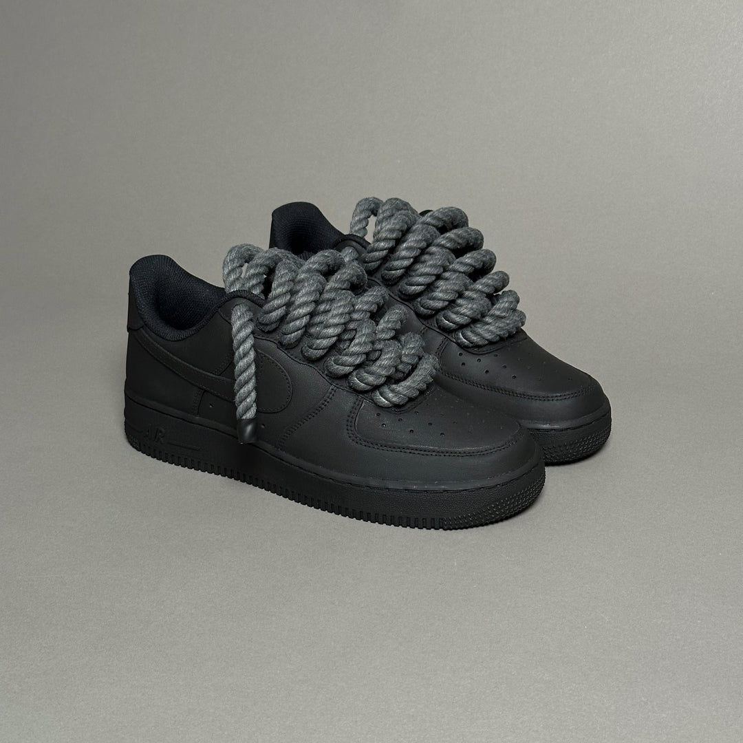 Nike Air Force 1 Matte Black “Rope Laces Antracite”