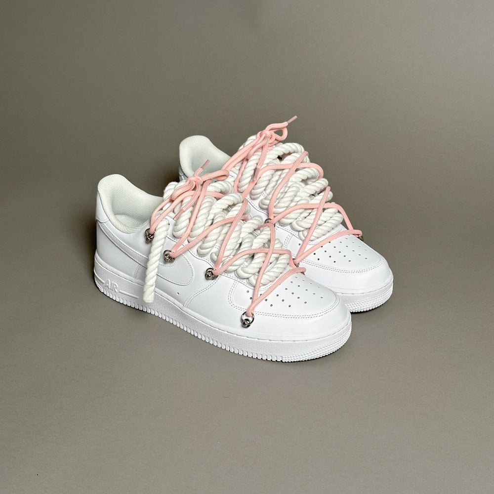 Nike Air Force 1 « Rope Laces Blanc » Triple Rose V1