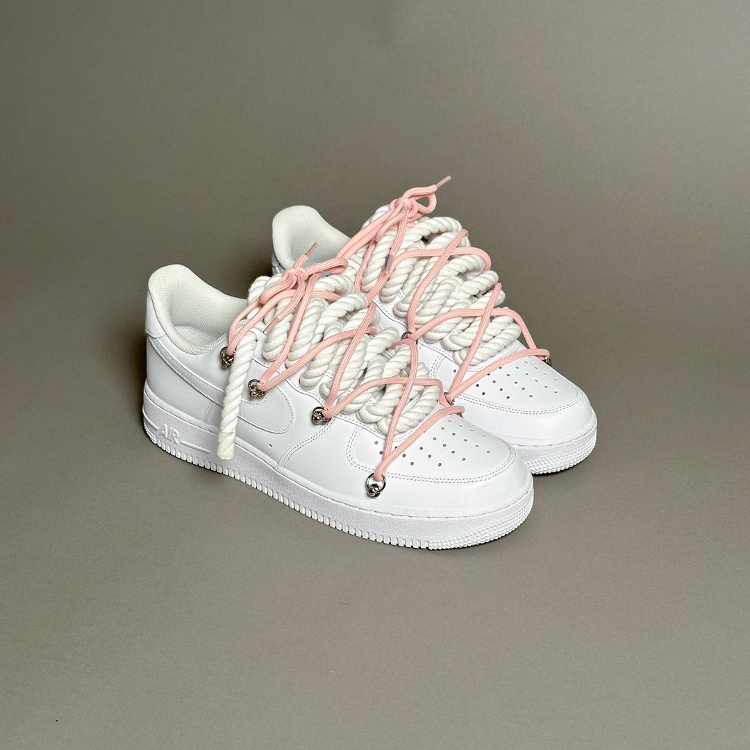 Nike Air Force 1 « Rope Laces Blanc » Triple Rose V1