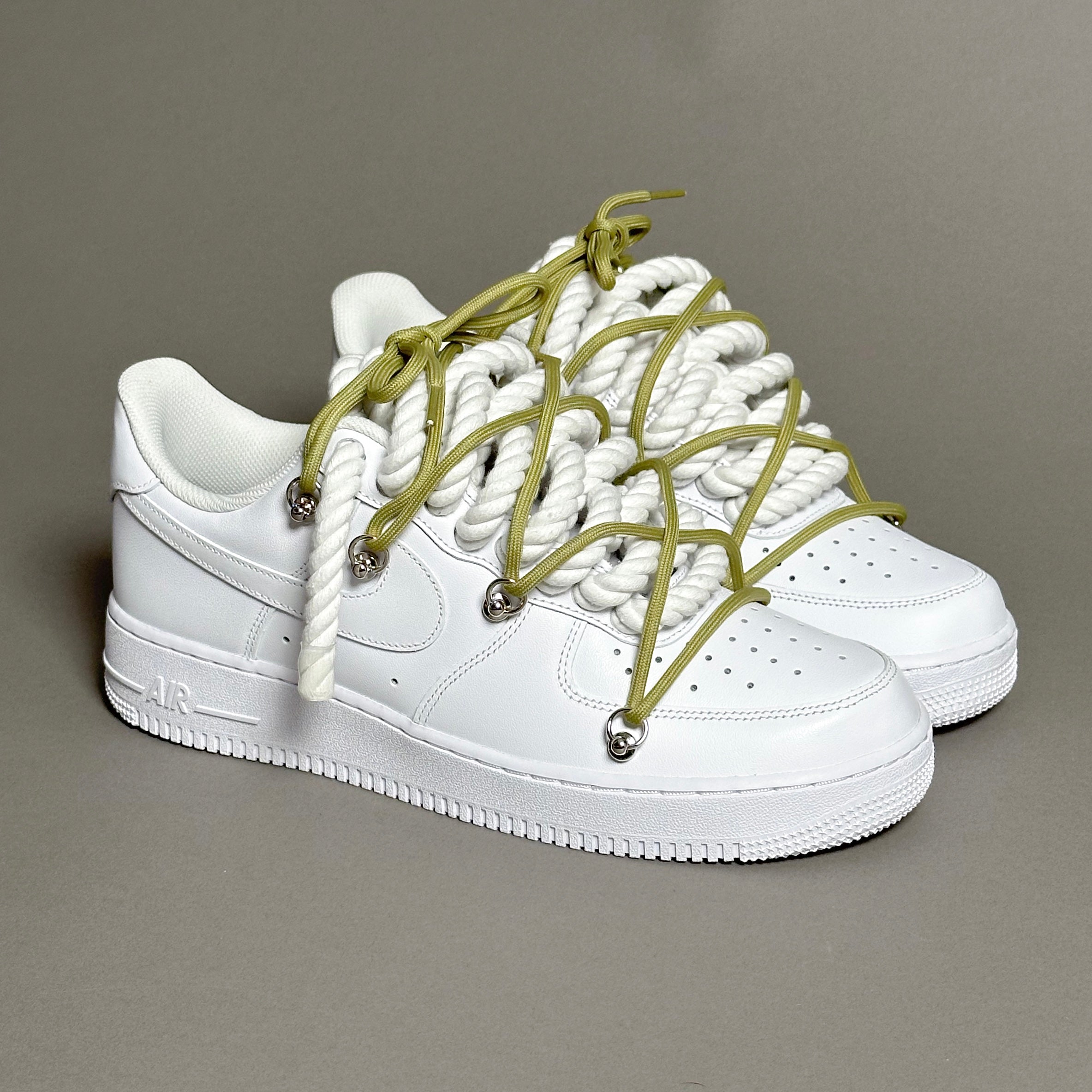 Nike Air Force 1 Corde Lacets Blanc Triple Olive V1