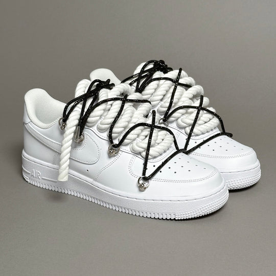 Nike Air Force 1 “Rope Laces White” Triple Swarovski Black V1