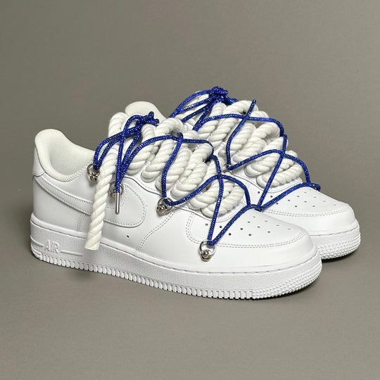 Nike Air Force 1 “Rope Laces White” Triple Swarovski Blue V1