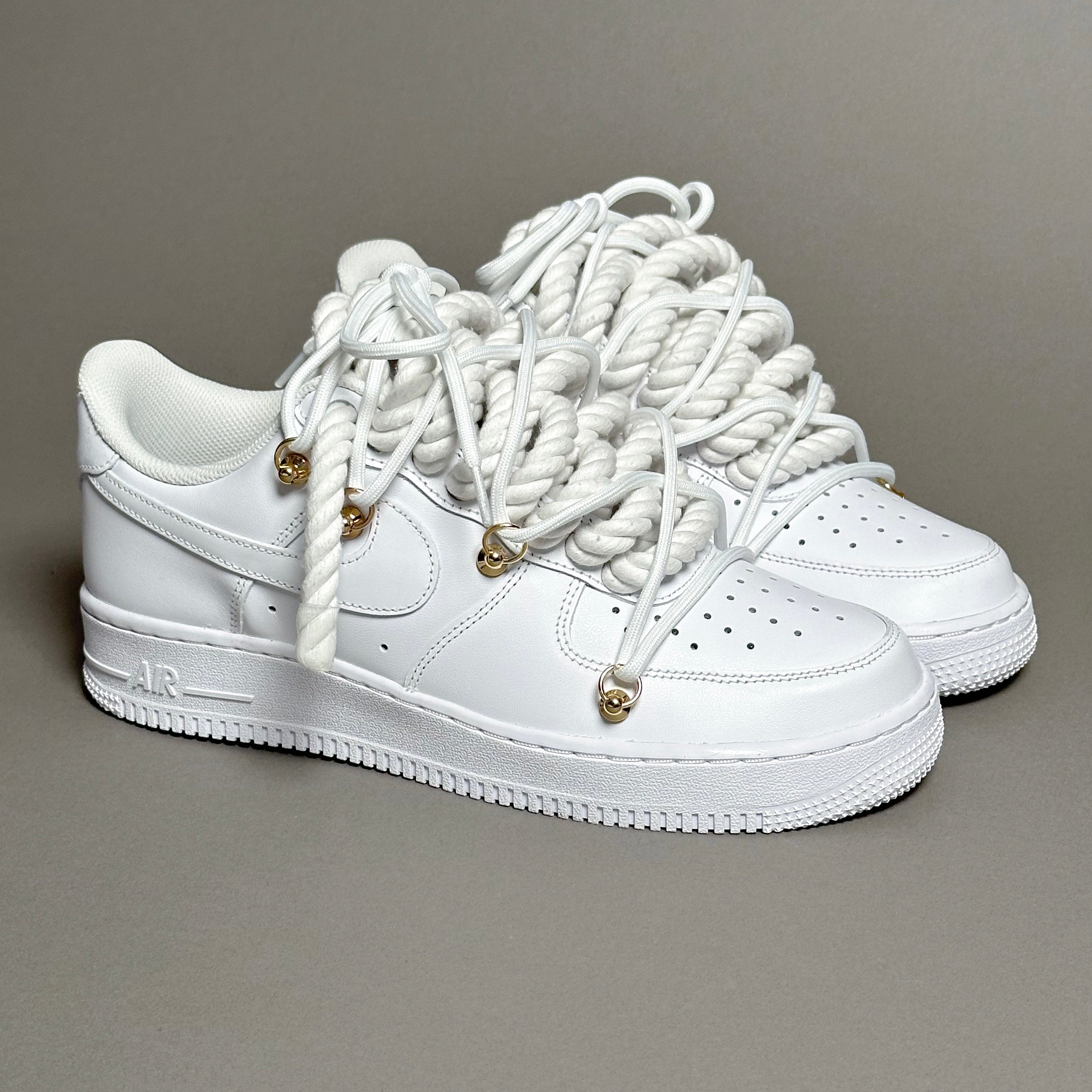 Nike Air Force 1 Rope Laces White Triple Or Blanc