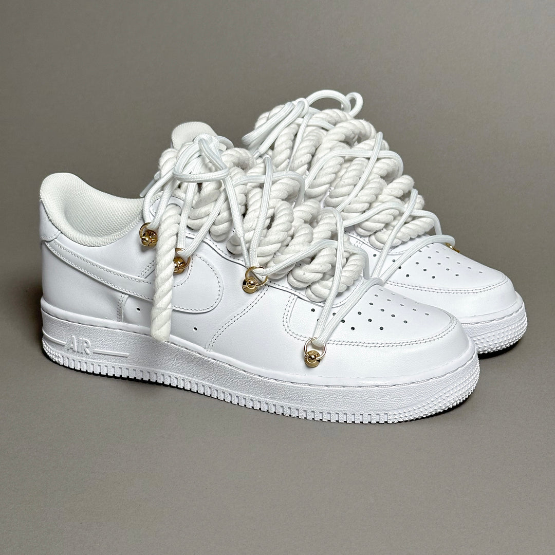 Nike Air Force 1 “Rope Laces White” Triple White Gold V1