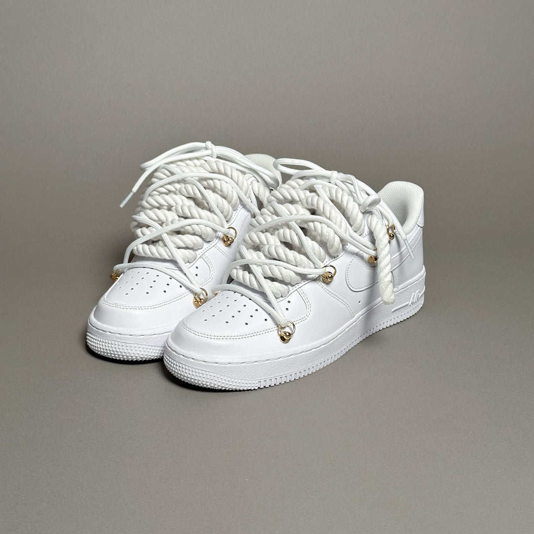 Nike Air Force 1 “Rope Laces White” Triple White Gold V1