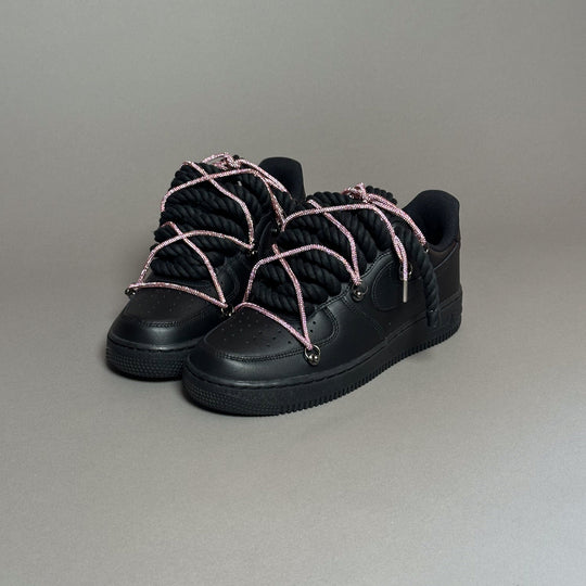 Nike Air Force 1 “Rope Laces Black" Triple Swarovski Pink V1