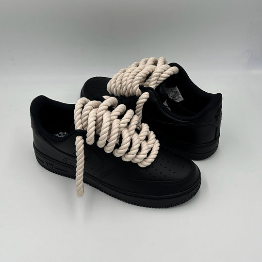 Nike Air Force 1 Black “Rope Laces Cream” V1