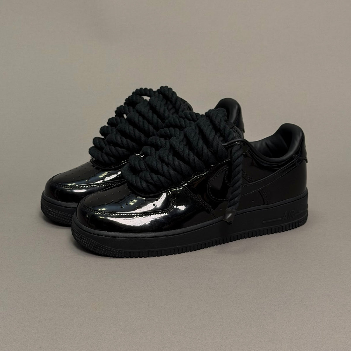 Nike Air Force 1 Patent Black "Rope Laces" V1