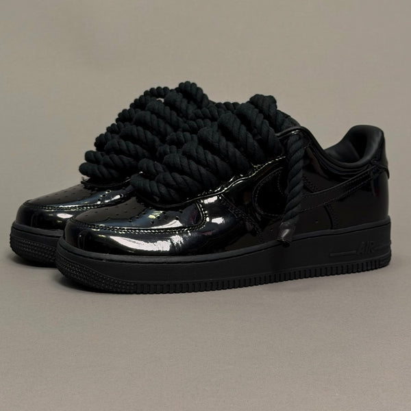 Nike Air Force 1 Patent Black "Rope Laces" V1